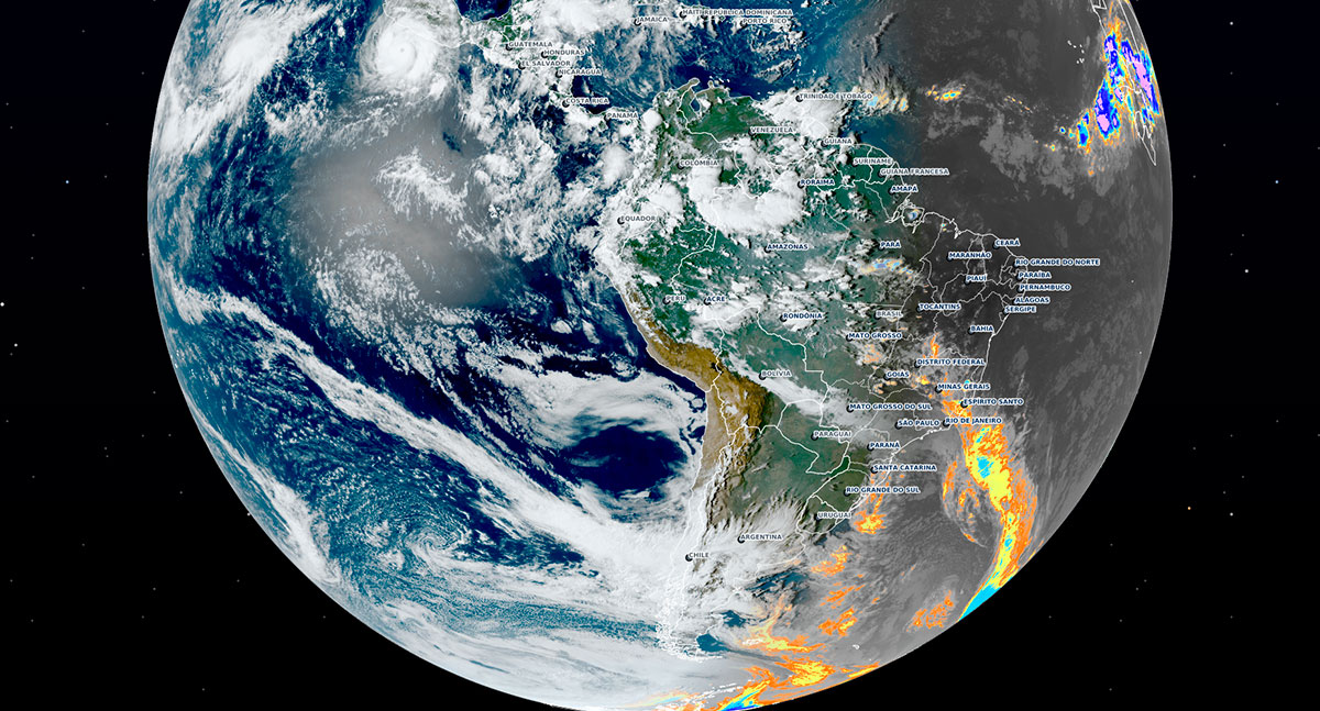 GOES-16 e GOES-19 revelam instabilidade e atividade elétrica sobre Rondônia