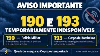 190 e 193 ficam fora do ar após tempestade em Rondônia