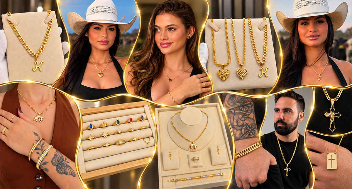 KR Joias destaca detalhes em peças banhadas a ouro 18k