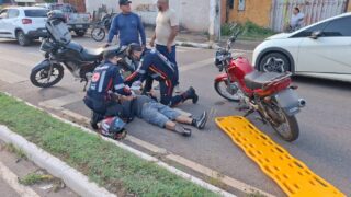 Colisão entre motocicletas deixa idoso ferido na Avenida José Vieira Caúla em Porto Velho