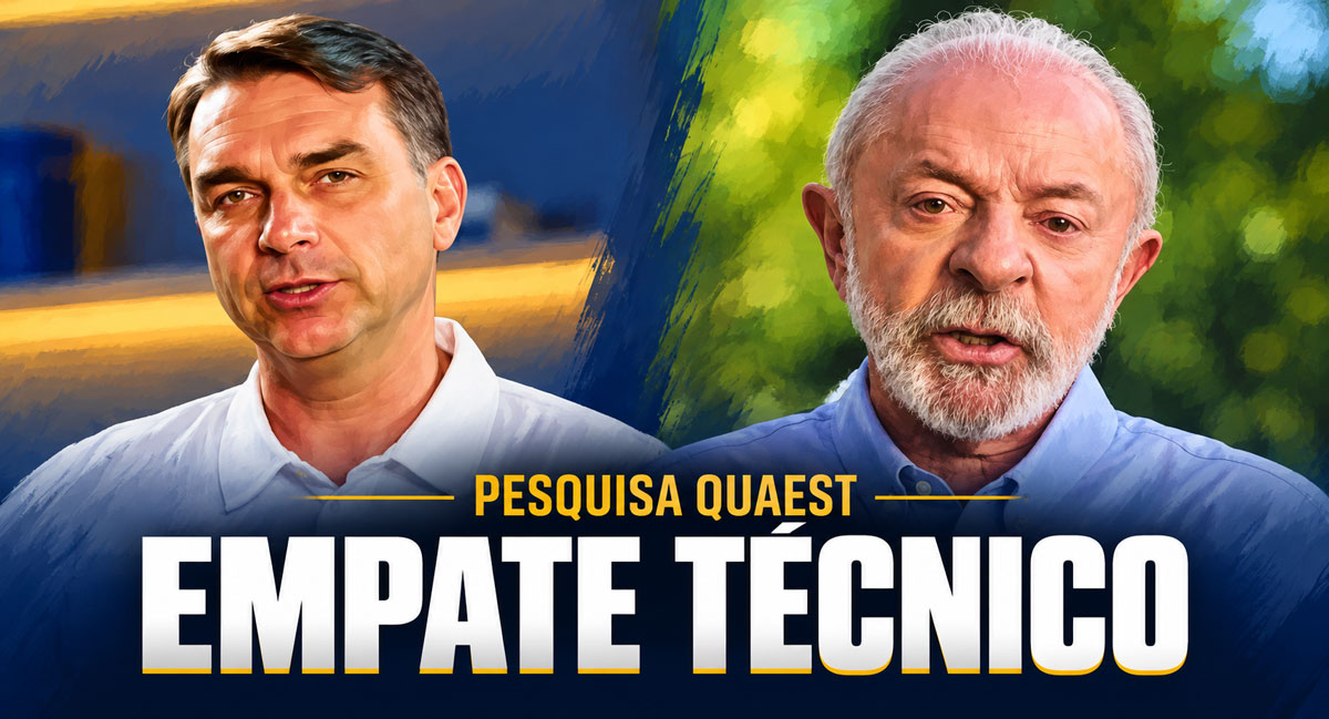 Quaest: Flávio tem 51% e Lula, 49% dos votos válidos