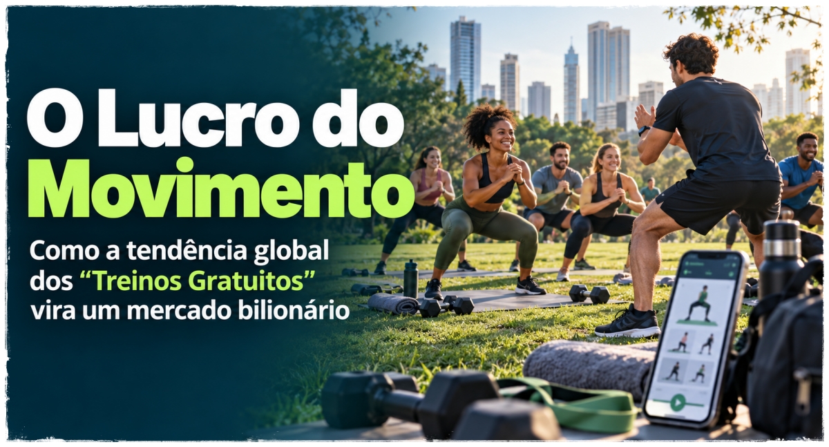 O Lucro do Movimento: Como a tendência global dos “Treinos Gratuitos” vira um mercado bilionário