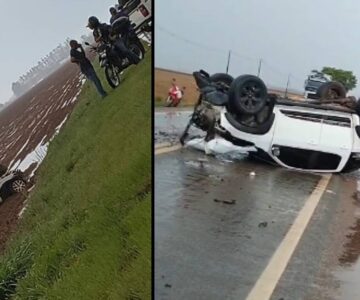 Acidente frontal entre duas caminhonetes deixa uma pessoa morta na BR-174, em Vilhena
