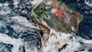 Imagem do GOES-19 indica possível avanço de fumaça sobre Rondônia; Amazonas e Pará entram no monitoramento