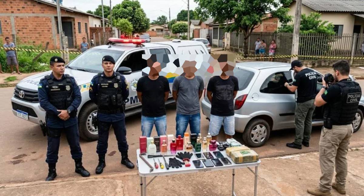 Polícia prende três suspeitos e recupera perfumes furtados em Porto Velho