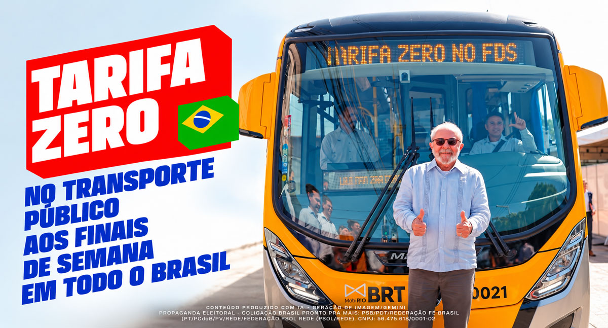 Lula anuncia proposta de tarifa zero no transporte público aos fins de semana