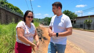 Pedro Geovar cobra melhorias em frente à Escola Padre Zenildo