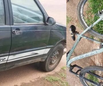 Acidente entre carro e bicicleta deixa mãe e filha feridas em RO