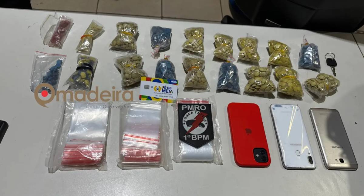 Adolescentes são apreendidos com motocicleta roubada e droga sintética avaliada em R$ 40 mil em Porto Velho