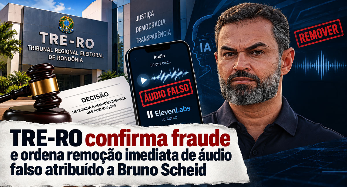 TRE-RO confirma fraude e ordena remoção imediata de áudio falso atribuído a Bruno Scheid