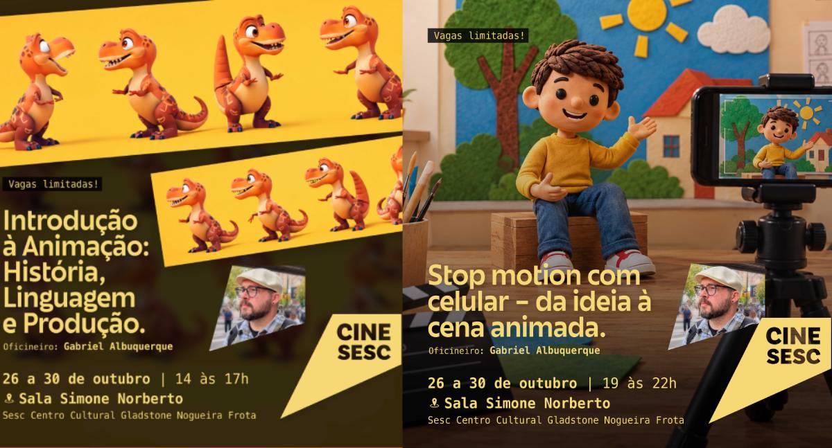 CineSesc promove oficinas gratuitas de animação e stop motion