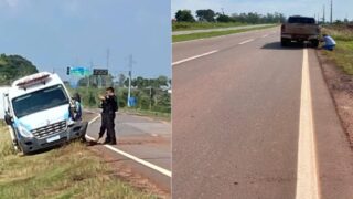 Colisão entre caminhonete e van de transporte de detentos é registrada na BR-429