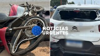 Colisão entre motocicleta e carro deixa motoboy em estado grave na BR-364