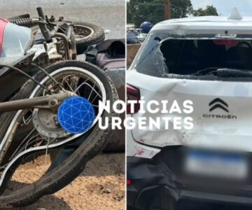Colisão entre motocicleta e carro deixa motoboy em estado grave na BR-364