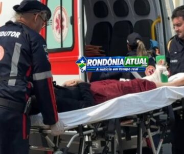 Colisão entre motoneta e carro deixa mulher ferida no cruzamento da T-14 em RO