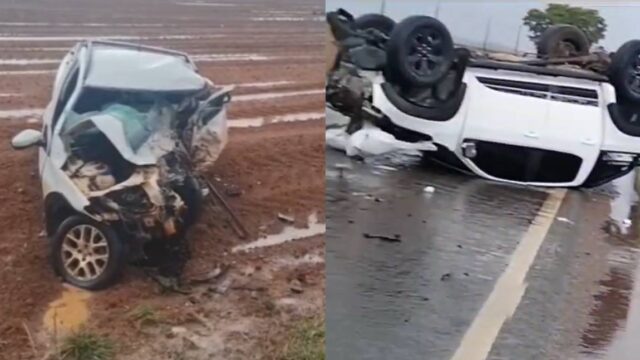 Colisão frontal entre caminhonetes deixa uma vítima fatal na BR-174