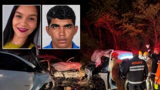Colisão frontal entre duas caminhonetes deixa dois mortos e seis feridos na BR-364