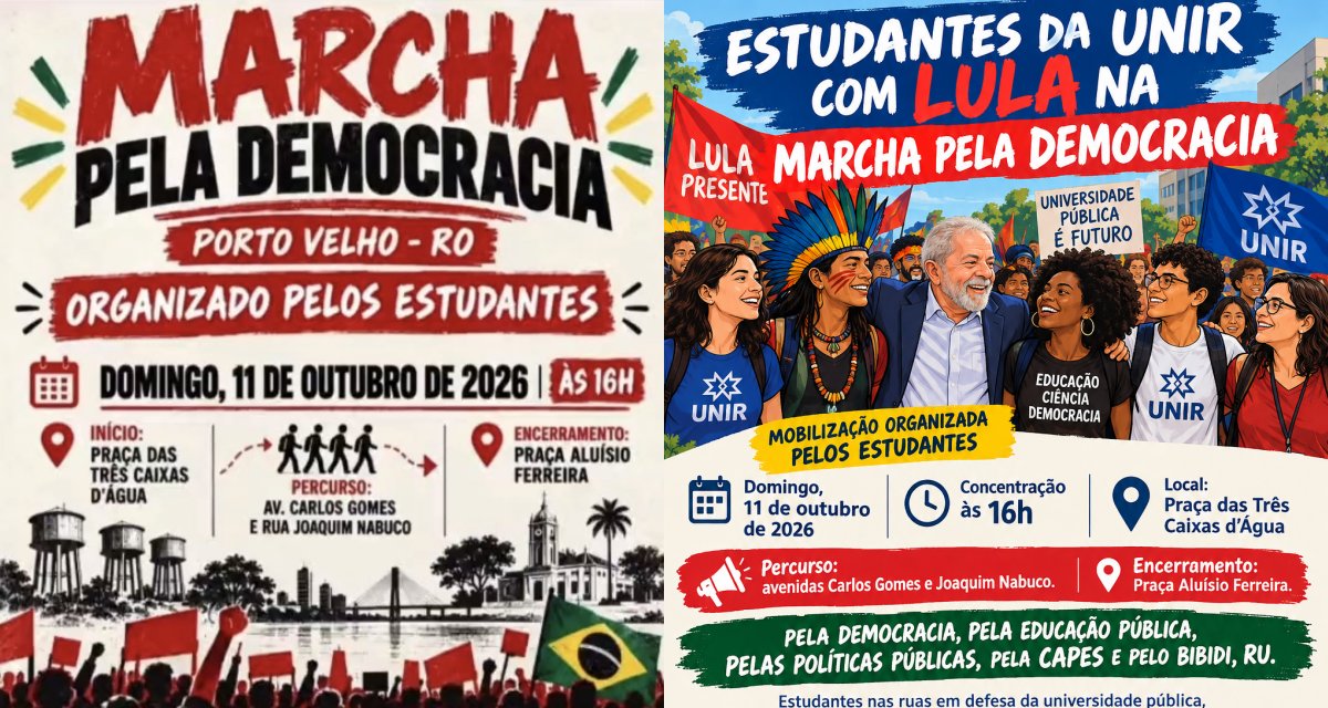 Sem DCE nas ruas, CAENF e CAMUFRO assumem protagonismo e convocam comunidade da UNIR para defender a universidade pública
