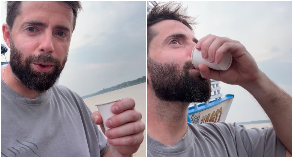 Vídeo: “Ou eu morro, ou nunca mais saio daqui”: gringo brinca que precisa beber água do Madeira para virar rondoniense