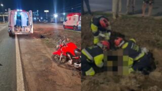 Motociclista fica em estado gravíssimo após cair em vala entre Candeias e Porto Velho