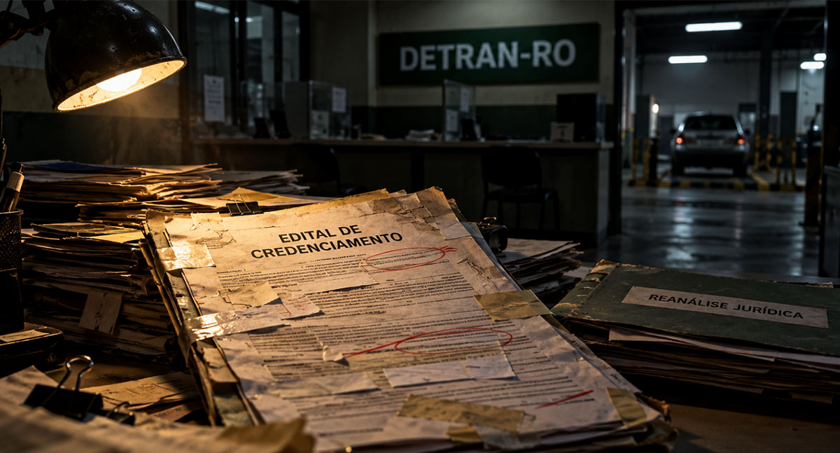 Detran-RO dispensa nova análise da Procuradoria, publica edital com texto copiado de outro certame e deixa o risco com as empresas