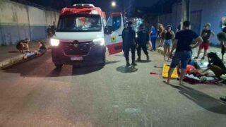 Duas motocicletas colidem e deixam vítimas em estado grave em Porto Velho
