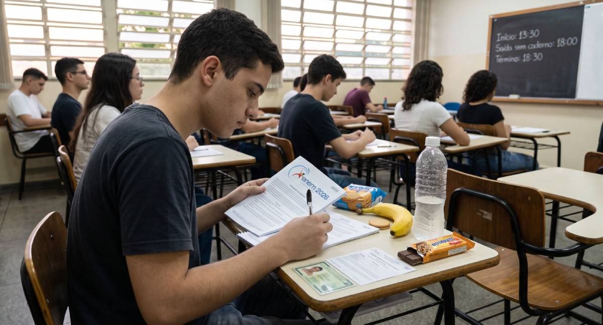 Enem 2026: nutricionista dá 6 dicas de alimentação e hidratação para o dia da prova