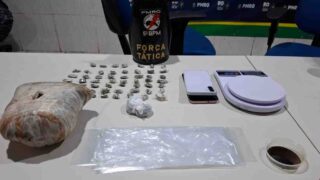 Força Tática prende suspeito com mais de 1 kg de maconha no Aponiã