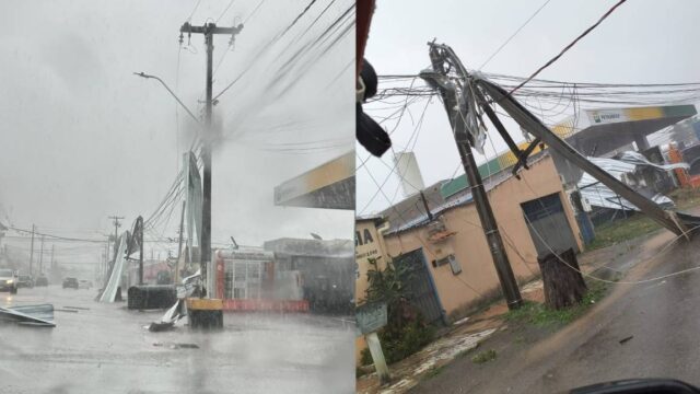 Forte tempestade com ventania derruba árvores e causa estragos na zona sul de Porto Velho
