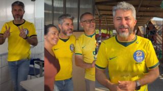 Governador eleito Marcos Rogério vota na Escola Aluízio Ferreira em Ji-Paraná no início da manhã