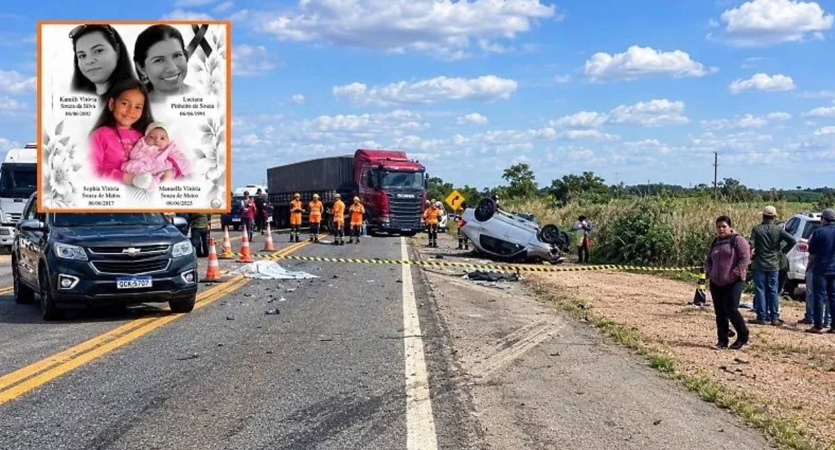 Grave acidente deixa quatro mortos entre eles mãe e duas filhas na BR-364