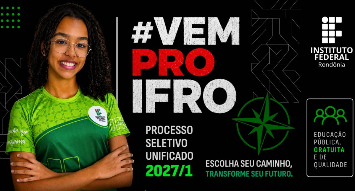 IFRO prorroga inscrições para 2 mil vagas em cursos técnicos integrados até quinta-feira (29)