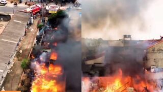 Incêndio de grandes proporções destrói residência e atinge veículo em Rondônia