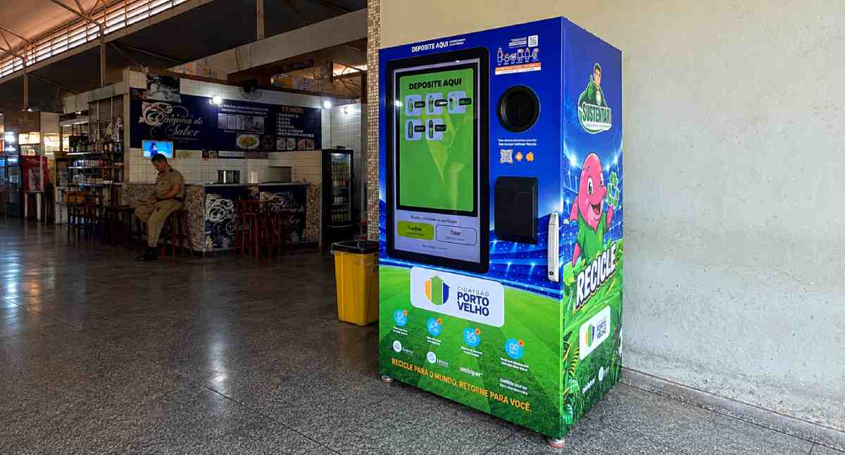 Máquinas de reciclagem pagam via Pix em Porto Velho