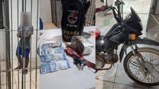 Motoboy é preso pela Polícia Militar após perseguição e queda na Avenida Mamoré, em Porto Velho