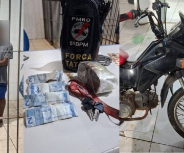 Motoboy é preso pela Polícia Militar após perseguição e queda na Avenida Mamoré, em Porto Velho