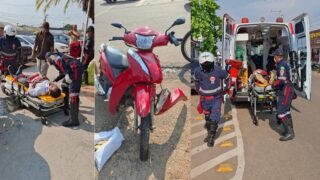 Motoboy fica ferido em colisão entre duas motocicletas no bairro Liberdade, em Porto Velho
