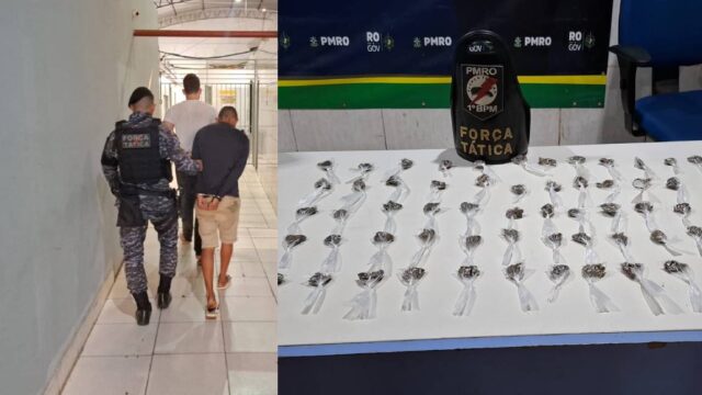 Motorista de aplicativo é preso e adolescente é apreendido com 60 porções de maconha no Centro de Porto Velho