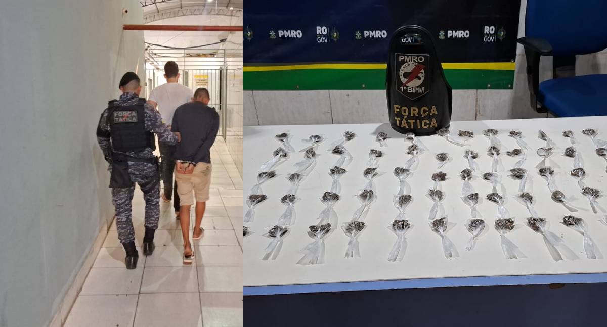 Motorista de aplicativo é preso e adolescente é apreendido com 60 porções de maconha no Centro de Porto Velho