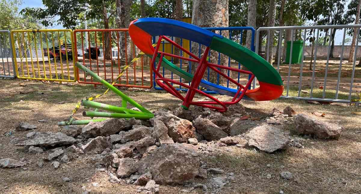 Parque Circuito tem danos e pichações dias após revitalização em Porto Velho