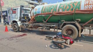 Passageira de motocicleta morre em grave acidente com caminhão no bairro São Cristóvão