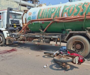 Passageira de motocicleta morre em grave acidente com caminhão no bairro São Cristóvão