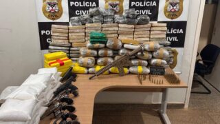 Polícia Civil apreende 146 quilos de drogas e fuzil M4 em Nova Mamoré