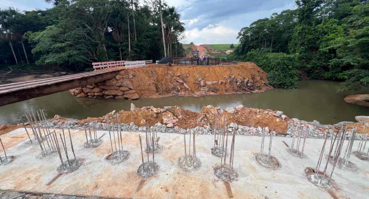 Ponte sobre o Rio Cujubim avança na RO-205