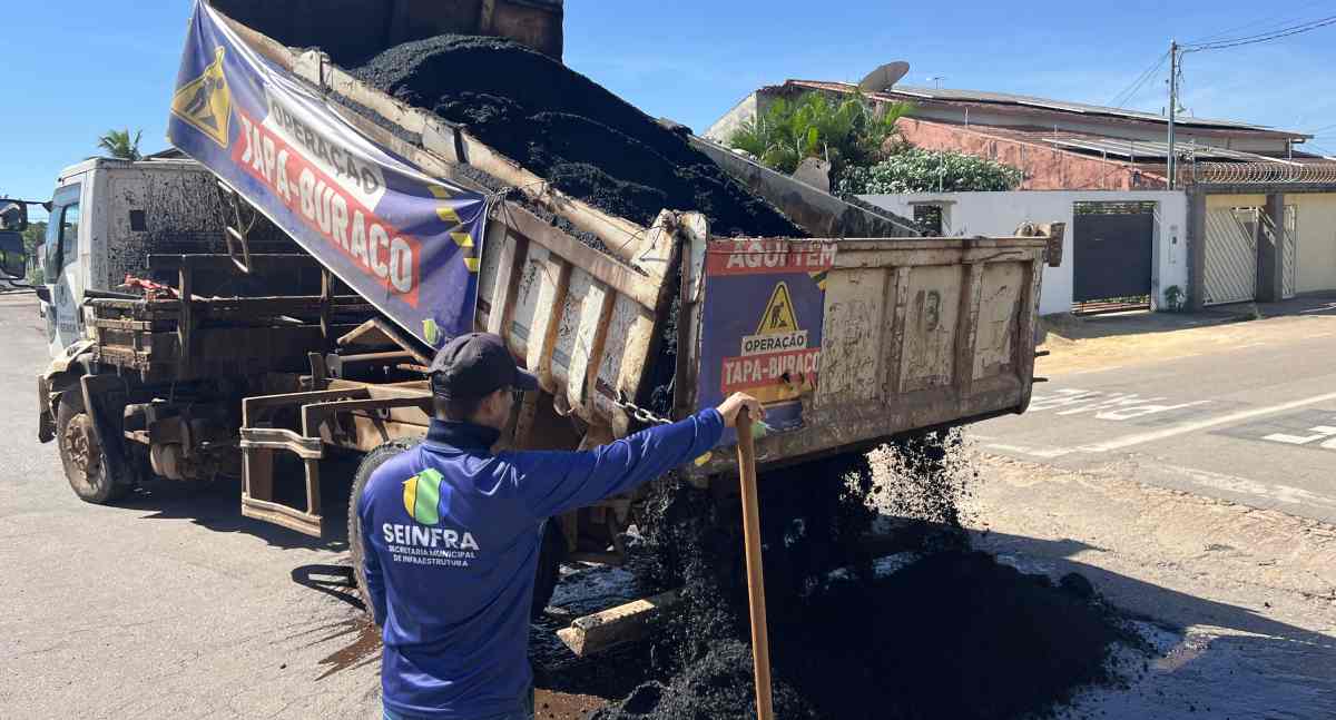 Porto Velho registra 459 serviços de tapa-buracos em um mês