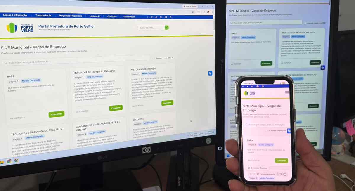 Sine Municipal oferece vagas de emprego em Porto Velho
