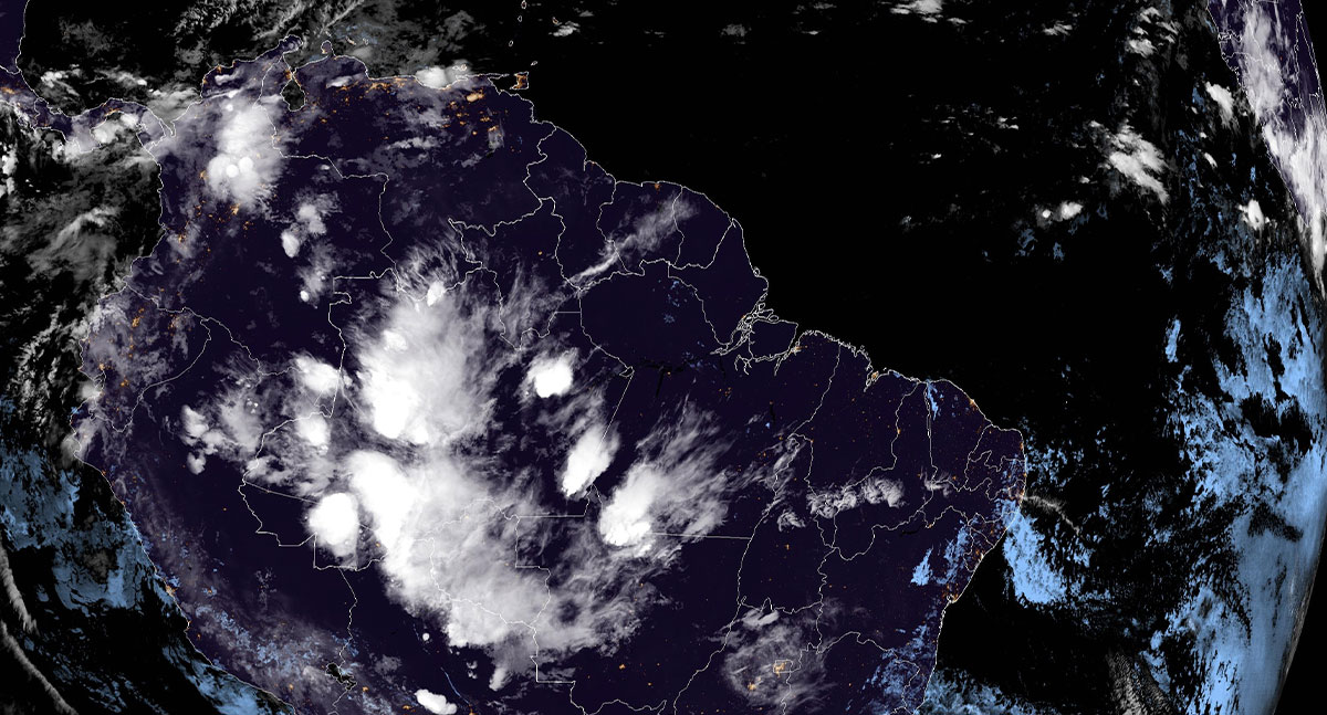 CPTEC/Inpe aponta áreas de instabilidade e risco de chuva intensa em Rondônia